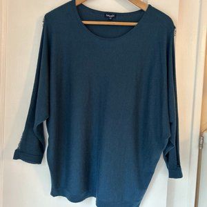 Splendid sweater, super soft, blue batwing (M)